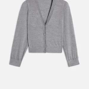Wool Cardigan in Slate