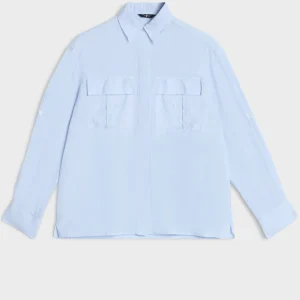 UTILITY LONG SLEEVE SHIRT in Linen Light Blue