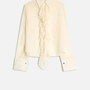Silk Ruffle Shirt in Solitary Star