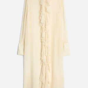 Silk Ruffle Dress in Solitary Star