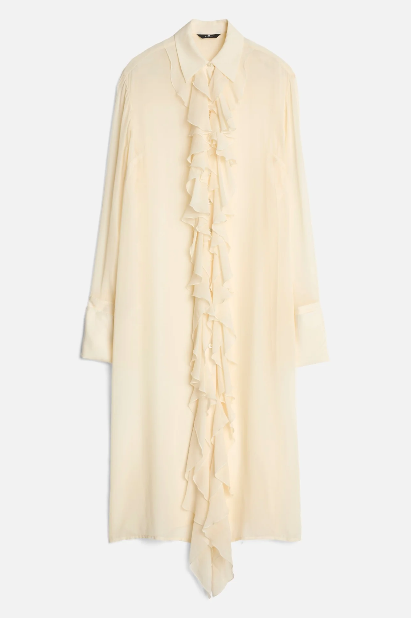 Silk Ruffle Dress in Solitary Star