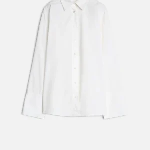Open Back Poplin Shirt in White