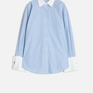 Poplin Oversized Shirt in Pinstripes