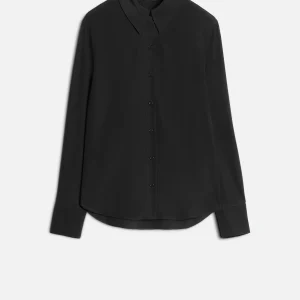 Long Sleeve Silk Blouse in Black