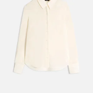 Long Sleeve Silk Blouse in Ivory