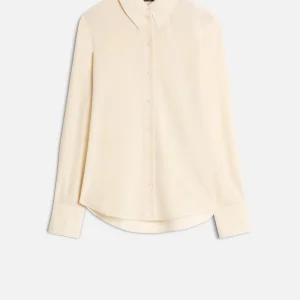 Long Sleeve Silk Blouse in Sand