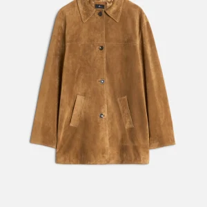 Long Jacket in Suede Tobacco