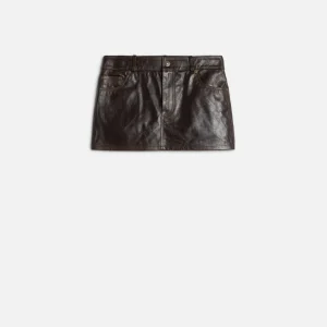 MINI SKIRT in Leather Vintage Brown
