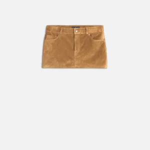 Suede Mini Skirt in Tobacco