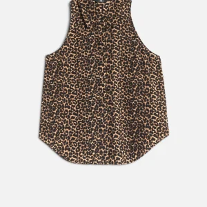 Sleeveless Silk Button Down in Leo