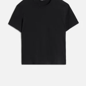 Linen Blend Tee in Black