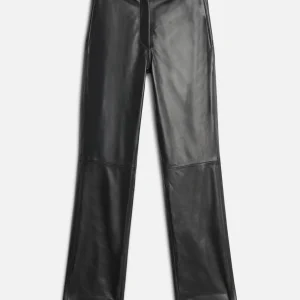 Leather Stovepipe Pant in Black