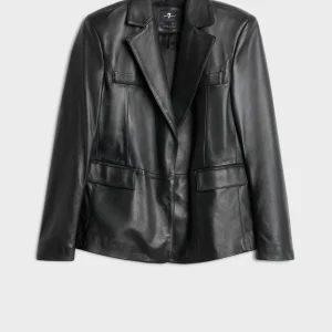 Leather Blazer in Black