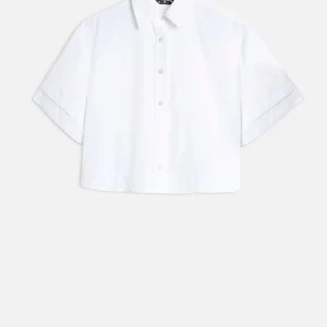DOUBLE SHORT SLEEVE SHIRT in Poplin Optical White
