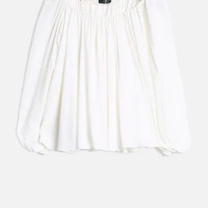 OFF SHOULDER BLOUSE in Silk Optical White