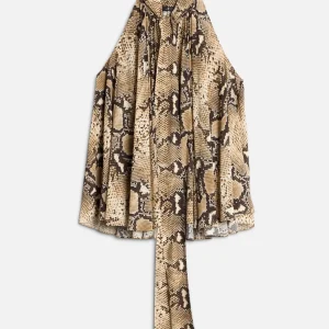 SLEEVELESS BLOUSE in Viscose Ecru