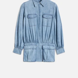 UTILITY MINI DRESS in Chambray Loft