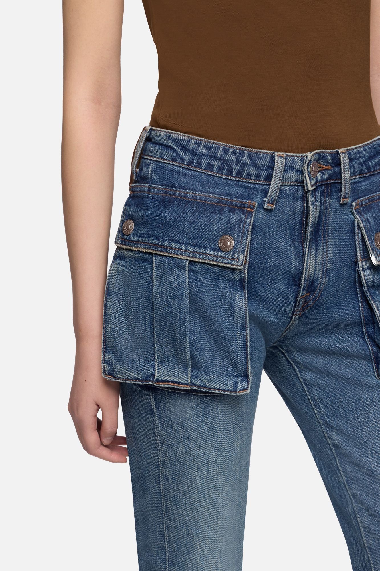 CARGO LOW SKINNY BOOT in Denim Velocity - Image 4