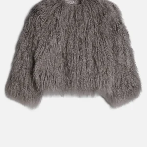 Shearling Fur Jacket in Grey