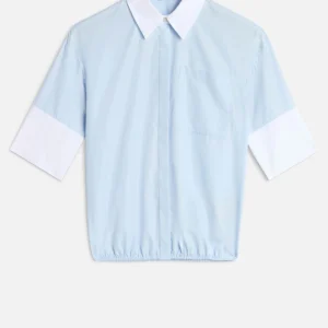 SHORT SLEEVE SHIRT in Poplin Sky Blue
