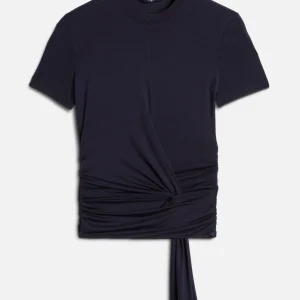 FITTED TWIST TEE in Lyocell Navy