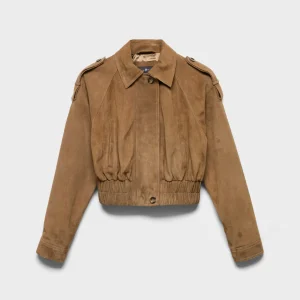 AVIATOR JACKET in Suede Chestnut