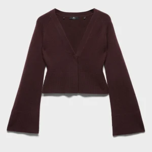 LARGE RIB CARDIGAN in Cashmere Coffee Bean
