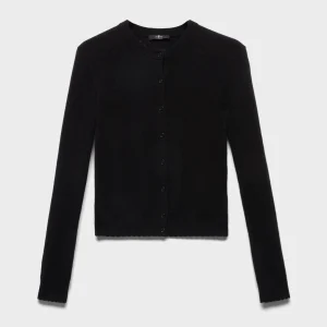 POINTELLE CARDIGAN in Cashmere Coal