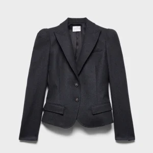 HIGH SHOULDER BLAZER in Wool Mink