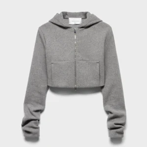 RUCHED ZIP HOODIE in Wool Slate