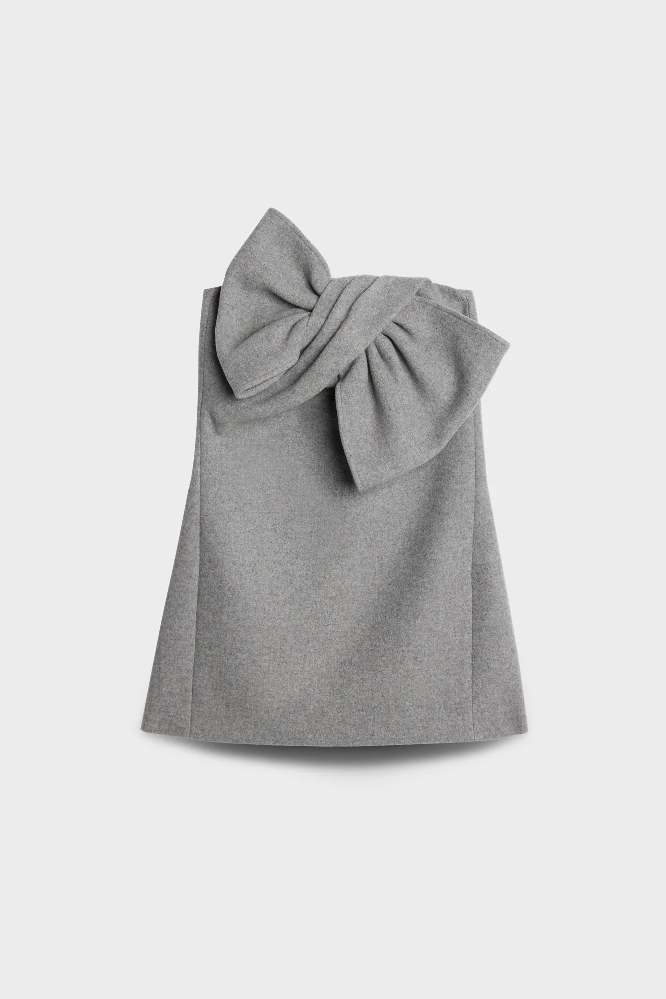 BOW MINI DRESS in Wool Blend Slate