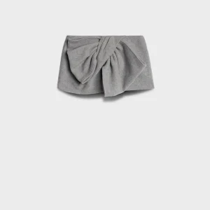BOW MINI SKIRT in Wool Blend Slate