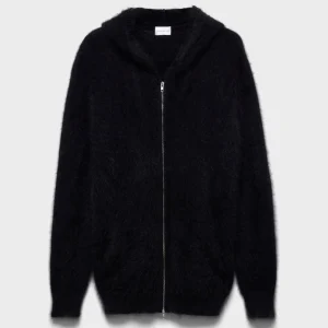 FUZZY ZIP HOODIE in Alpaca Blend Sable
