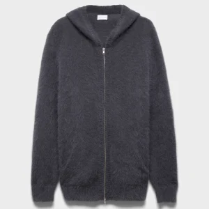 FUZZY ZIP HOODIE in Alpaca Blend Stone
