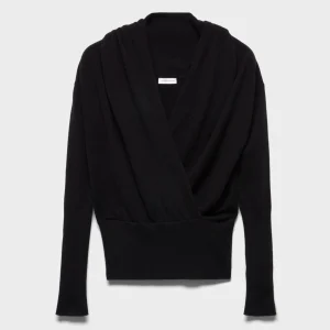 WRAP V-NECK SWEATER in Wool Eclipse