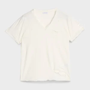 V-NECK POCKET TEE in Jersey Shell