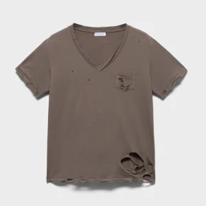 V-NECK POCKET TEE in Jersey Army