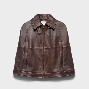 CAPE in Leather Burnt Chestnut