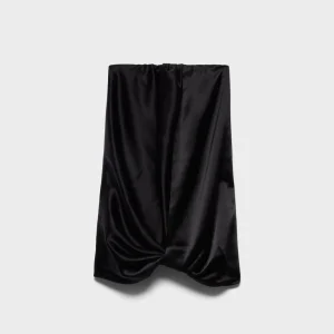 CINCH HEM MINI DRESS in Satin Black
