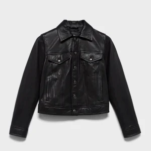 ADI TRUCKER JACKET in Leather Black