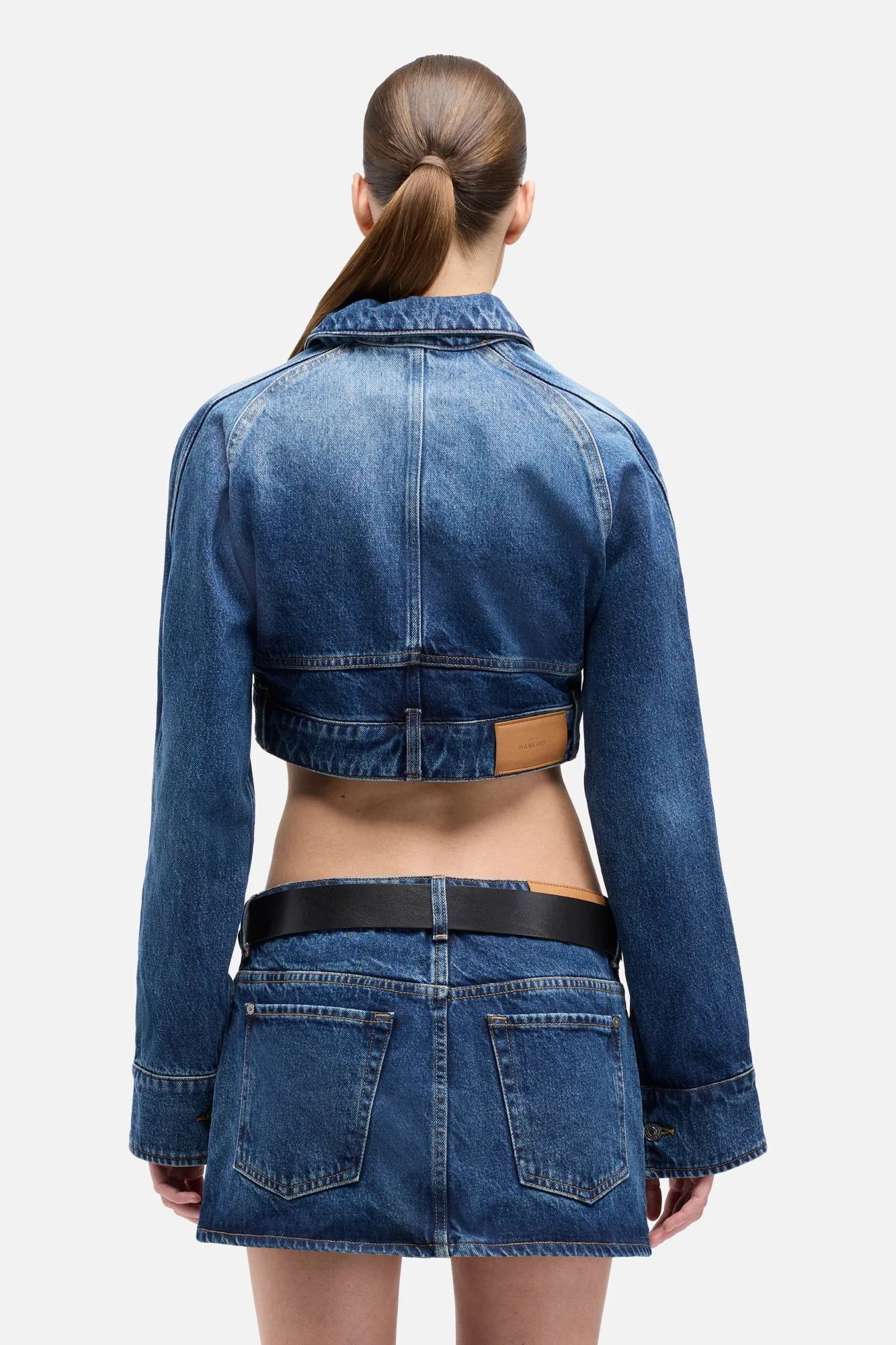 Denim Cropped Jacket in Waivy - Image 5