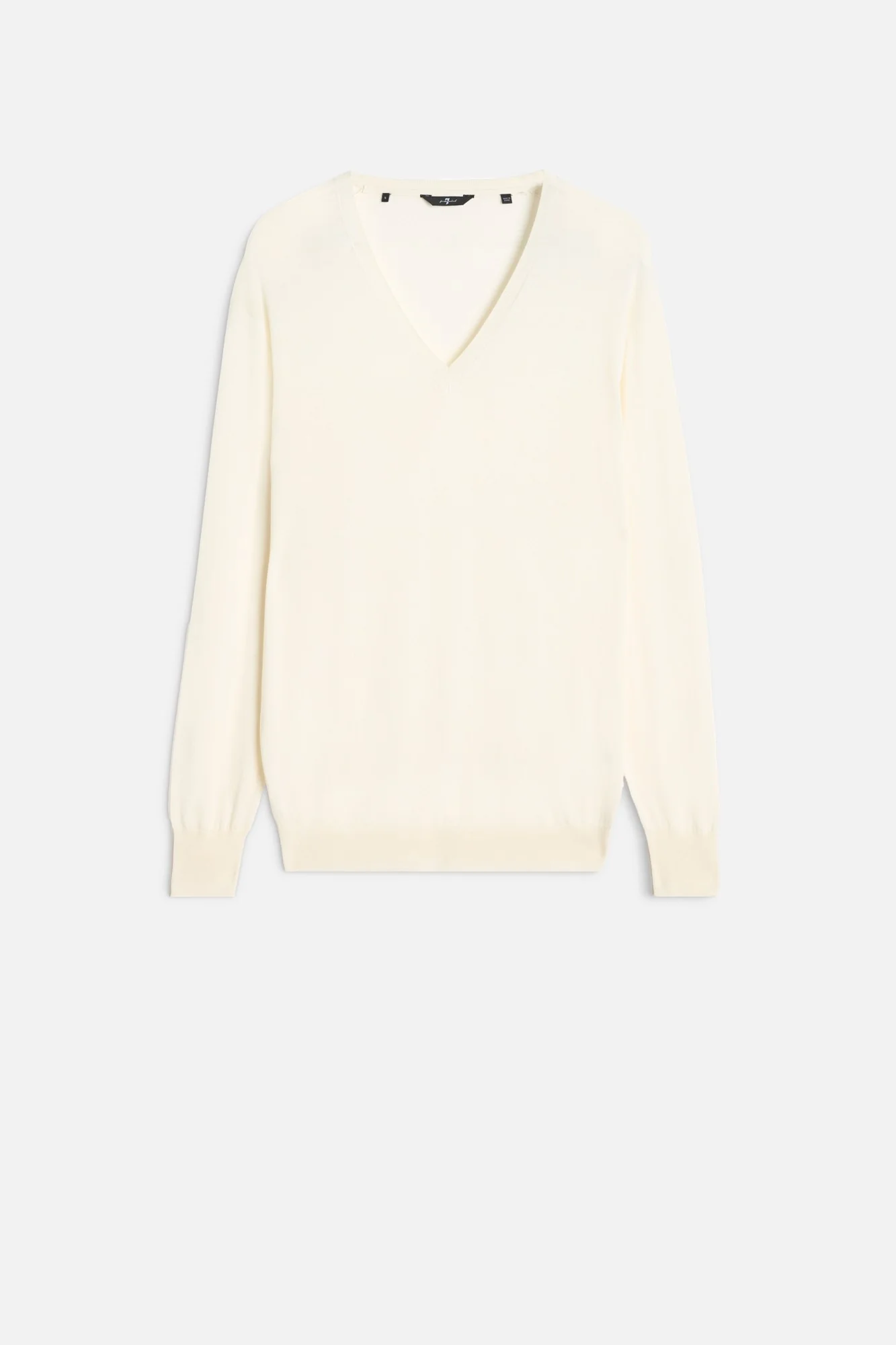 Silk Blend V-Neck Pullover in Ivory