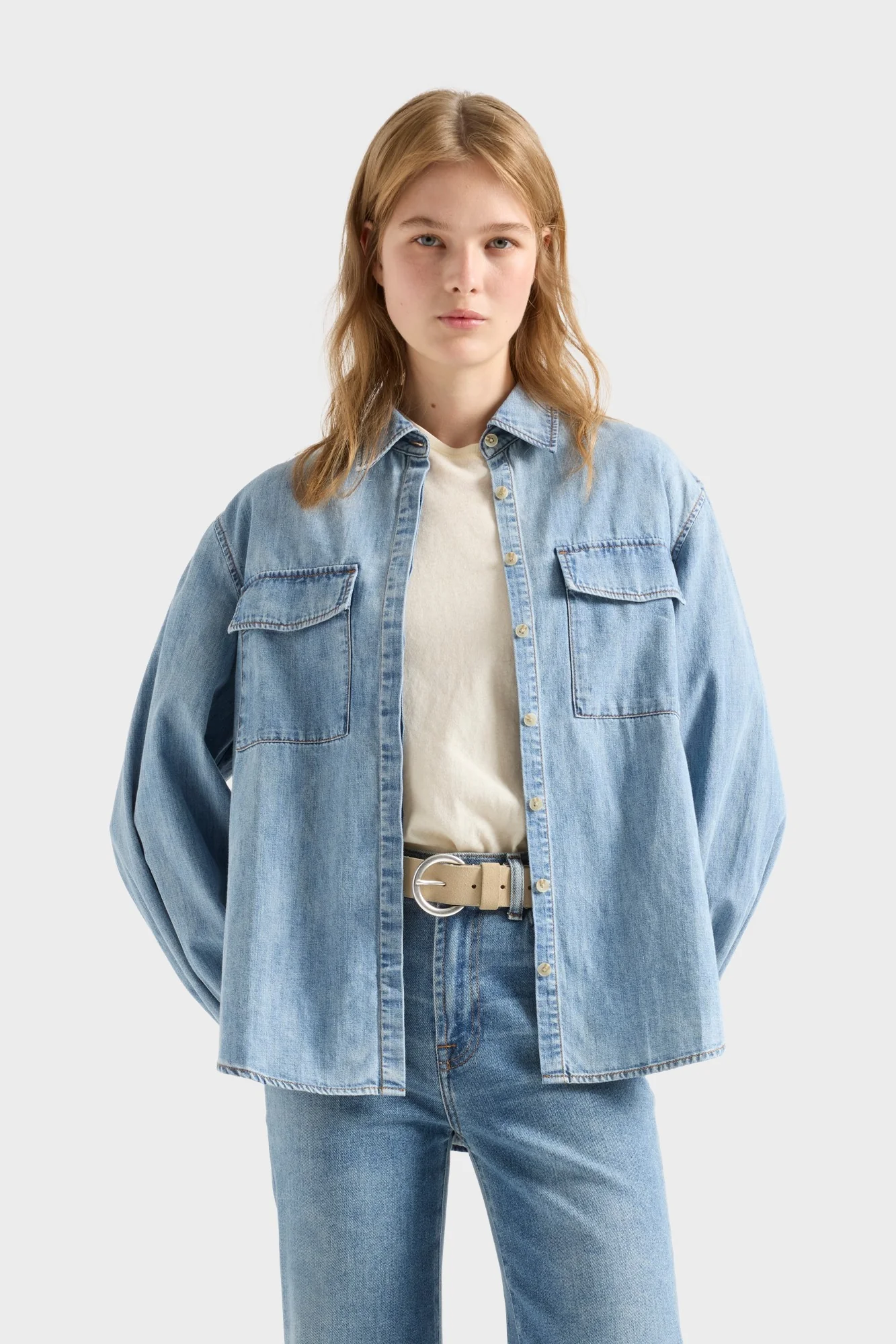 LONG SLEEVE REGULAR SHIRT in Denim Loft - Image 3
