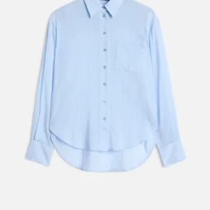 Oversize Button Down in Baby Blue Stripe