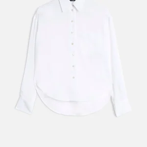 OVERSIZE BUTTON DOWN SHIRT in Cotton Voile Optical White