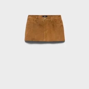 CHERRY MINI SKIRT in Suede Cognac