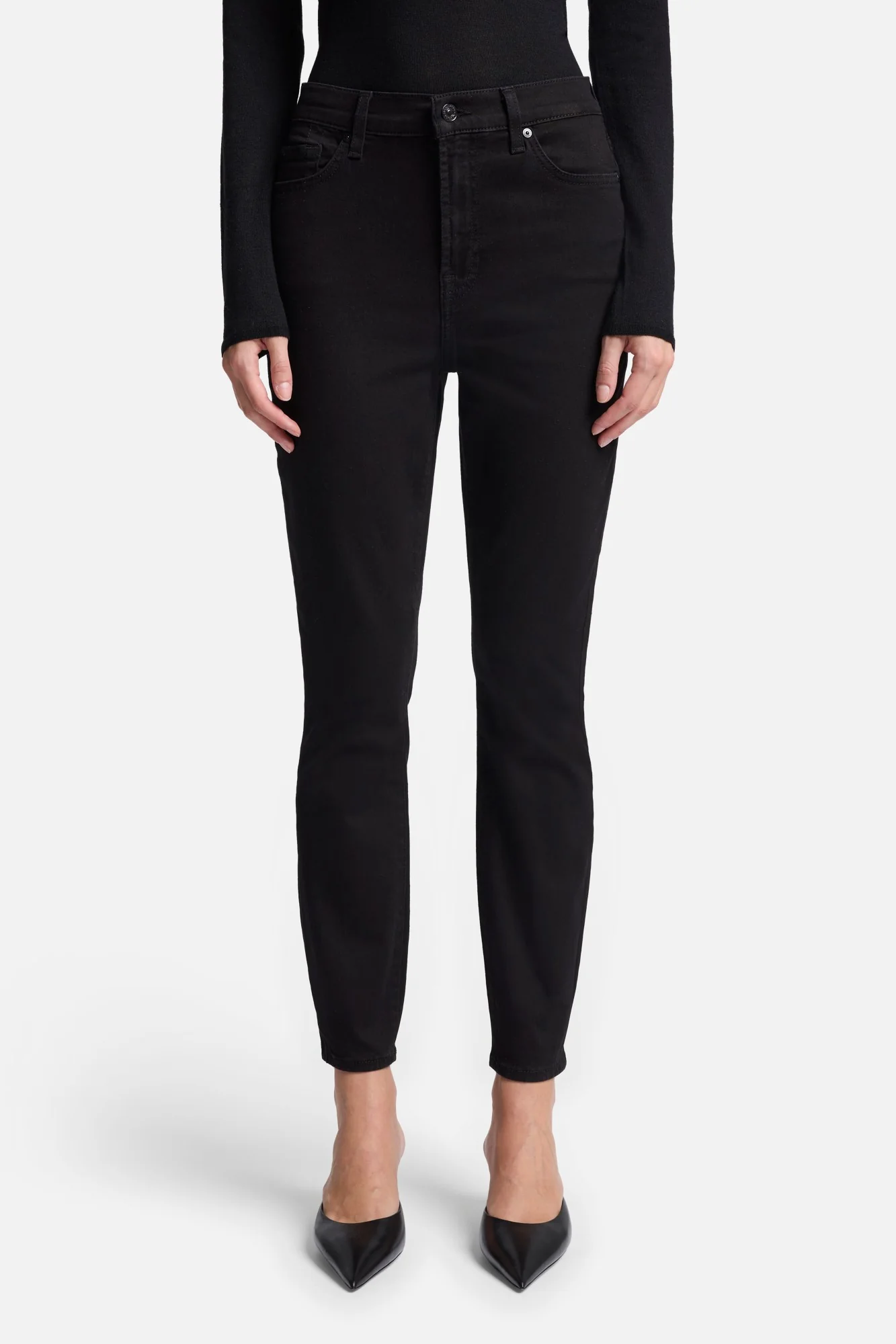 High Waist Ankle Skinny in Night Black - Image 3