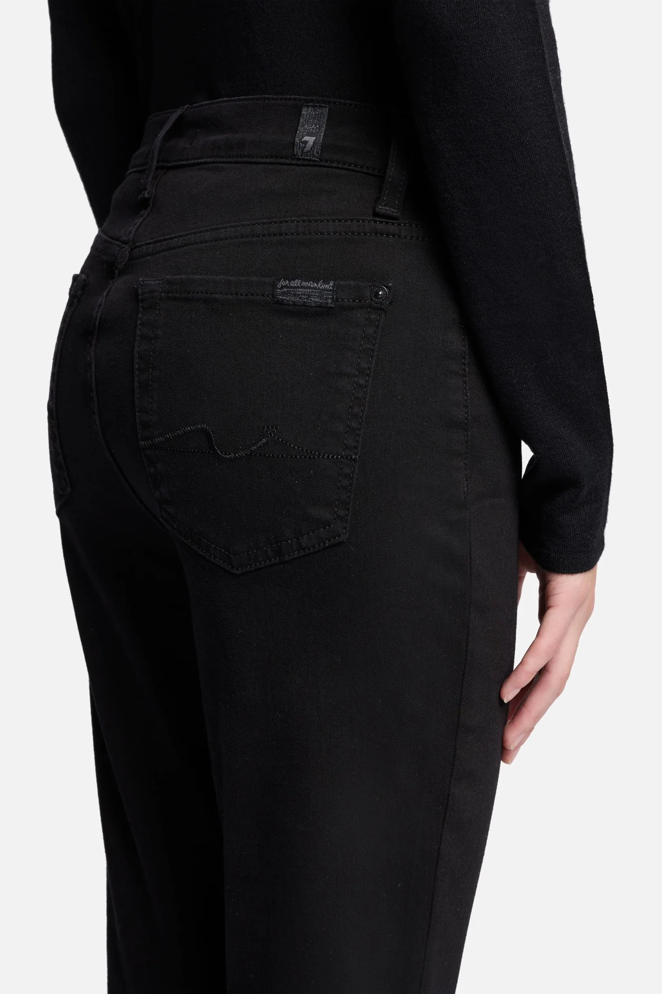 High Waist Ankle Skinny in Night Black - Image 4