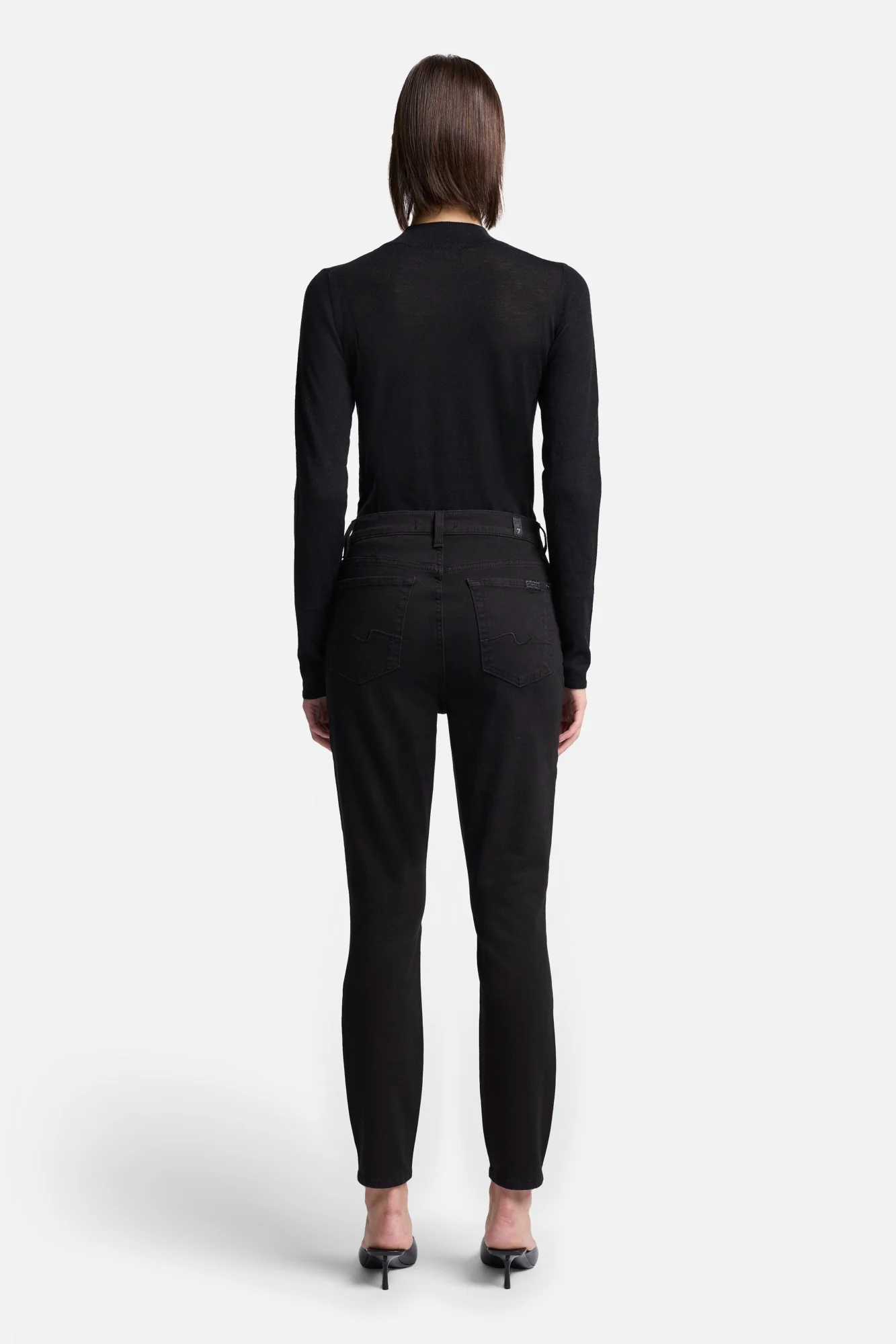 High Waist Ankle Skinny in Night Black - Image 5