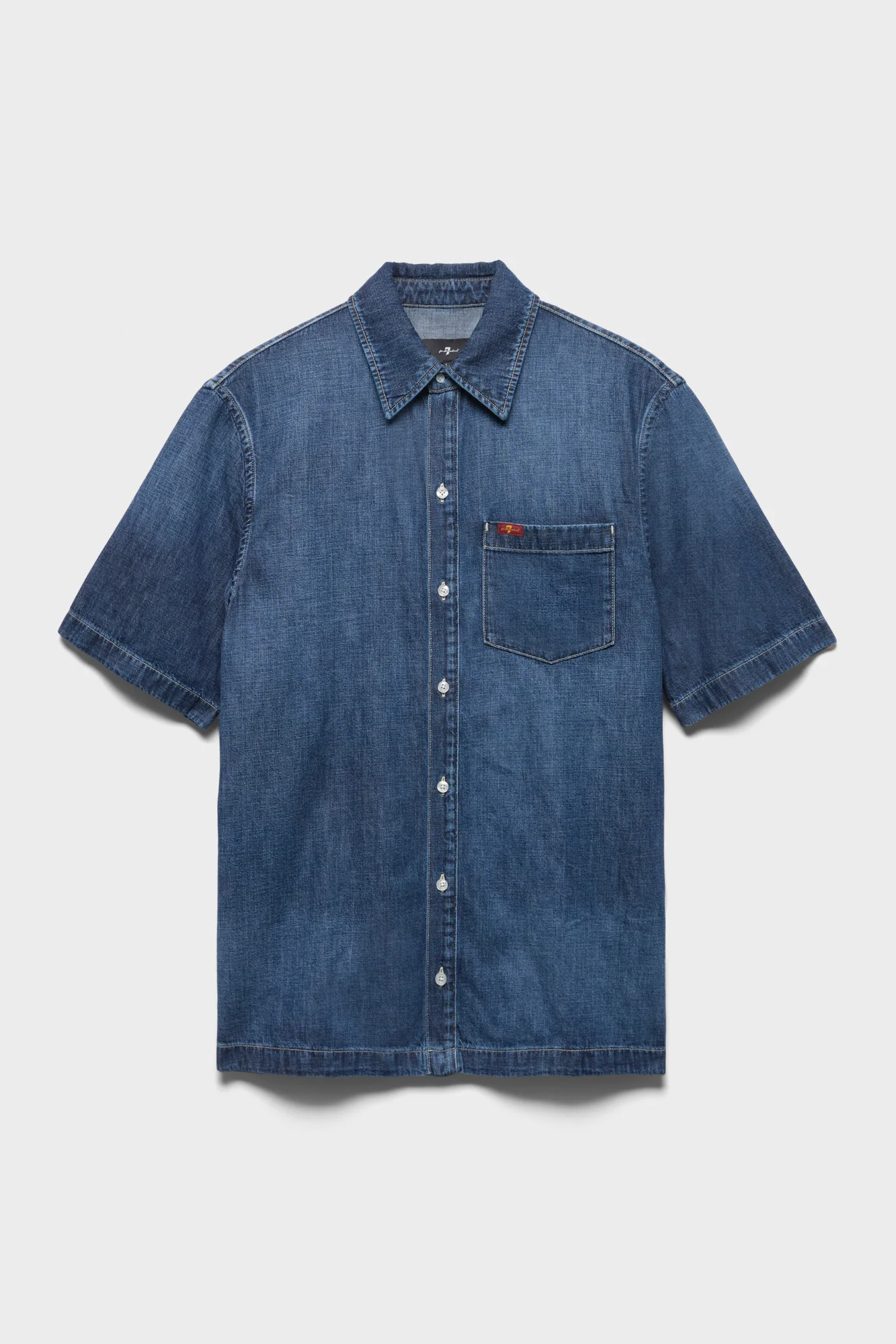 SHORT SLEEVE REGULAR SHIRT in Denim Duster